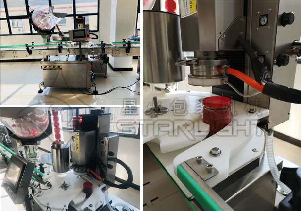 星火瓶裝辣椒醬自動(dòng)封口機(jī)設(shè)備